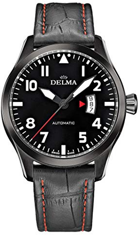 Delma Flieger-/Herrenuhr Automatik, analog, Lederarmband - 407040
