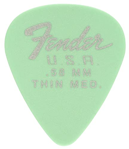 Fender Dura-Tone Guitar Picks 351 Shape, .58, Surf Green, 12-Pack