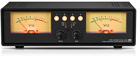 Dual VU-Meter Schallpegelanzeige Sound Level Display Audio Splitter/Switcher Box (Light)