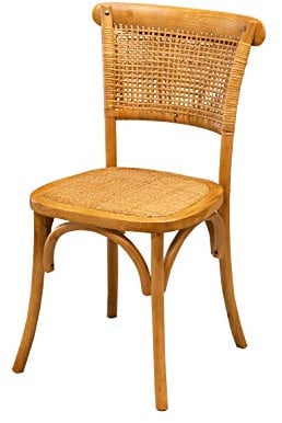 Biscottini Esszimmerstühle holz landhausstil möbel 88x48x52 cm - Küchenstühle Holz - Rattanstühle esszimmermöbel vintage - Bistrot rattan stuhl - Retro küchenmöbel - Esstisch stühle