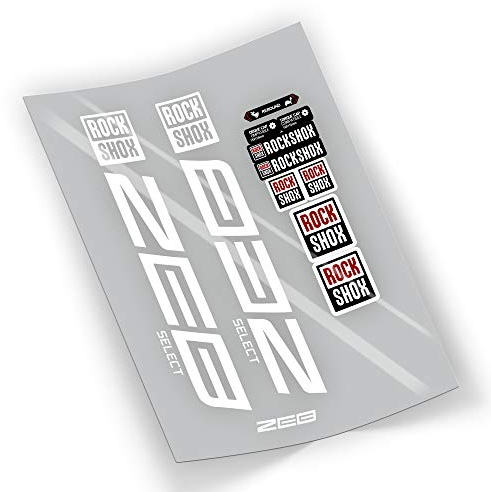 FORZADESIVI Rock Shox Zeb Select 2021 Aufkleber, Weiß, Reflektierend, Vinyl, Sticker, Fahrradaufkleber, Verschiedene Oberflächen