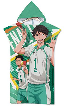 Haikyuu Anime Piscina Asciugamani Da Spiaggia Cartoon Microfibra Con Cappuccio Asciugamano Avvolgere Accappatoio Uomo Donna Accappatoio Con Cappuccio Surf Poncho Asciugamano Costume Da Bagno Beachwear