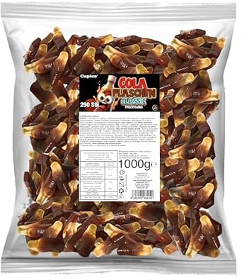 Capico Cola Flaschen Classic Fruchtgummi (1000g) im Beutel, Halal