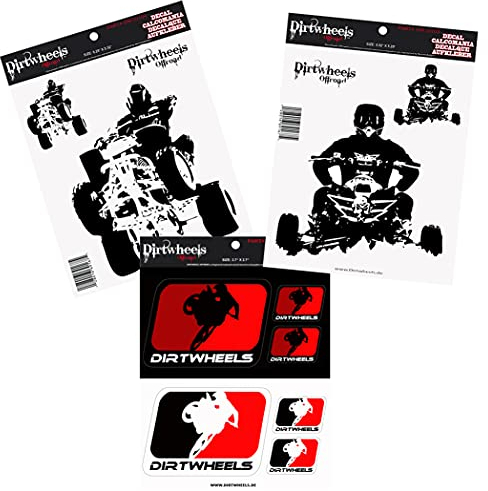 Dirt Gear 9er/pk Motocross Aufkleber Set | Quad ATV MX Autoaufkleber Sticker Kit (Set-All)