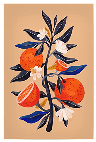 artboxONE Poster 150x100 cm Natur Flaming Garden - Orangenbaum - Bild orange Botanical botanik