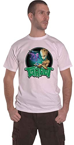 Marvel Guardians of The Galaxy T Shirt I am Groot Gaming Official Mens White XXL
