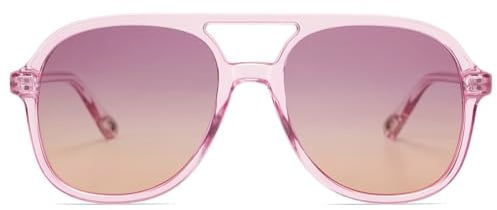 SOJOS Occhiali da Sole da Uomo Donna Polarizzati Vintage Rettangolari Quadrati Grandi Specchio Occhiali da Sole UV400 Protezione SJ2174 con Viola chiaro/viola sfumato marrone