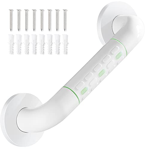 WC-Haltestange, Badezimmer-Haltegriff mit rutschfestem, Edelstahlgriff, Duschhalterung mit Leuchtringen, 30 cm