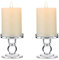 eKsdf Lot de 2 bougeoirs en verre transparent - Pour mariage, table à manger, dîner, Noël - Hauteur : 8,6 cm