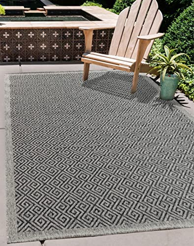 Harper Machine Woven Indoor Outdoor Area Rug, Dark Grey, 160x230cm