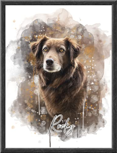 Dein Haustier als personalisiertes Portrait/Hund, Katze, Pferd, etc./ als Poster, Leinwand oder gerahmtes Bild/einzigartiges Geschenk (Poster, 20x30 cm)