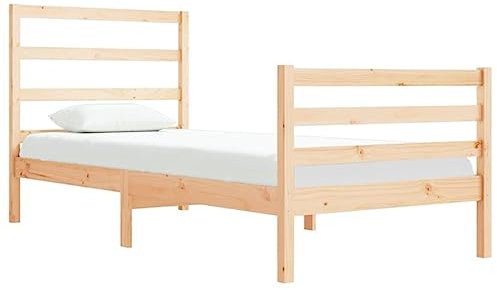 vidaXL Massivholzbett Einzelbett Bett Holzbett Bettgestell Lattenrost Bettrahmen Schlafzimmerbett Schlafzimmermöbel Kiefer 90x190cm
