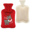 1L Hot Water Bottle with Christmas Knitted Cover - Natural Rubber Hot Water Bag for Hot & Cold Compress, Leakproof Hot Water Bottle for Keeping Hand Feet Warm - Great Gift for Kids Adults in Winter