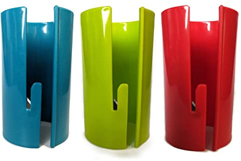 Lot de 3 coupe-papier cadeau de Noël - Coupe-papier d'emballage kraft - Outil de découpe coulissant remplaçable pour emballage cadeau de Noël, vacances, anniversaire (vert, bleu, rouge)