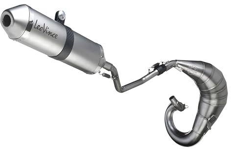 Auspuffanlage LeoVince Komplettanlage X-FIGHT, Edelstahl, mit Zulassung für Derbi DRD/Senda 50 / Gilera RCR/SMT 50