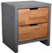 Belanoti Essence Nachttisch 1er Set oder 2er Set Nachtschrank Age Hellgrau Nachtkästchen mit Zwei Schubladen Bedsite Table Massivholz Kommodenschrank Nachtkommode Eiche Nachtkonsole