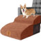 HEVOL Hundetreppe, Hunderampe, Tragbar Haustiertreppe für Hunde und Katzen, Waschbarer Hunderampe Katzentreppe mit Plüschbezug für Bett, Haustierrampe mit Waschbar Bezug