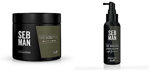 SEB MAN THE SCULPTOR – mattierende Hair Clay mit Mineralien – Styling Creme für texturierte Sty & The Booster Tonic 100ml