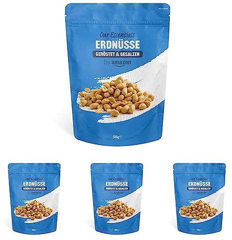 by Amazon Erdnüsse geröstet & gesalzen, 500g (1er-Pack) (Packung mit 4)