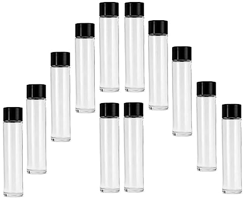 Swan 12 Bottiglie in Vetro forma a tubo modello Kefass con tappo a vite 750 ML ideali ristoranti, casa,campeggio