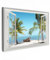 MuchoWow© Wandbilder 90x60 cm Schlafzimmer Home Deko Wohnung Bild Wohnzimmer Fotoleinwand Wand Bilder Leinwand Wall Decor Fensterblick - Strand - Palme - Boot - Tropisch - Meer - Blau