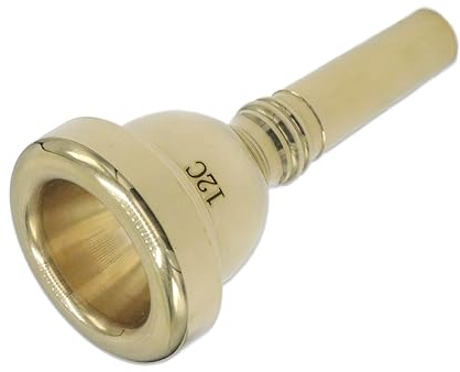 Cheerock 12C Posaunen-Mundstück, vergoldetes Mundstück mit kleinem Schaft, Euphonium-Mundstück mit überlegenem Sound, hervorragend für Bariton- und Posauneninstrumentenzubehör