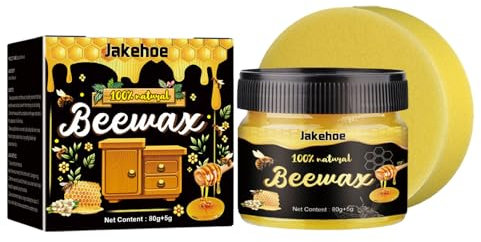 Bienenwachsreiniger und Politur, Holzwachspolitur,80 g traditioneller Gewürz-Bienenwachs-Möbel-Conditioner - Möbelreiniger und Politur mit 1 Schwamm, Holzkratzer-Reparaturwachs für Holztüren, Fulenyi