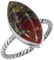 Jeweloporium Mehrfarbig Real Drachenblut-Jaspis 925 Silber Ringe für Frauen mit Stein Handgefertigt Silber Ringe Größe 54(17.2) Weihnachten - Geschenk Cocktail Schmuck