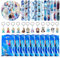 Sinaikepoo Eiskönigin Mitgebsel Geburtstag, 84 PCS Kindergeburtstag Geschenke Set, 12 Schlüsselschnalle 12 Slap Armbänder 10 Geschenktüten und 50 Aufkleber Geburtstag Deko für Kinder