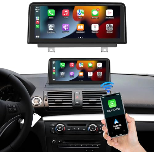 AUTOABC Drahtlos Carplay/Android Auto 10.25'' Multimedia Radio Linux Touchscreen für BMW 1Serie /E81/E82/E87/E88 2004-2008 CCC-System AirPlay/Autolink/USB HD Auflösung 1920 * 720