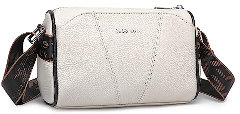Miss Lulu Umhängetasche Damen Klein Crossbody Bag Damen Handytasche zum Umhängenmit Breitem Schultergurt Echtes Leder
