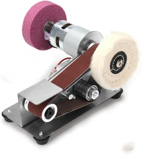 Mini Amoladora de Banda para Afilar Cuchillos, Lijadora de Banda Eléctrica Multifuncional, Pulidora de Joyas, Afilador de Cuchillos Profesional para El Hogar, Ajuste de 7 Velocidades, para Bricolaje
