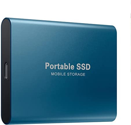 Type-c USB 3.1 SSD Mémoire flash portable Disque dur SSD 4 To SSD Disque dur SSD externe SSD pour ordinateur portable de bureau (couleur : bleu, taille : 2 To)