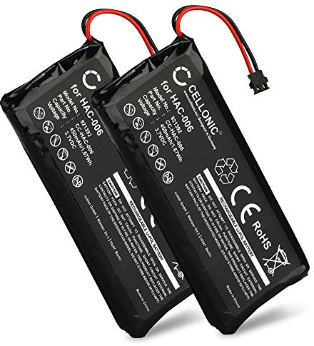 CELLONIC 2X Akku kompatibel mit Nintendo Switch Joy-Con L/R/Nintendo HAC-006 / Nintendo HAC-BPJPA-C0 3.6V - 3.7V 450mAh