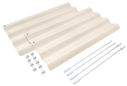 Harbour Housewares Galvanised Steel Raised Garden Bed Extension Set - 50cm - Ivory - Large Outdoor Vegetable Flower Grow Planter Trough Box