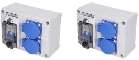 2 Pièces Prise Murale en Plastique ABS Double Prise de Courant Allemande Boîte Prise 200250V avec 230V 40A 1P + N RCD