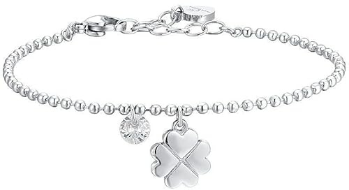 Luca Barra Bracciale da Donna Acciaio con Quadrifoglio e Un zircone. La referenza è BK2726