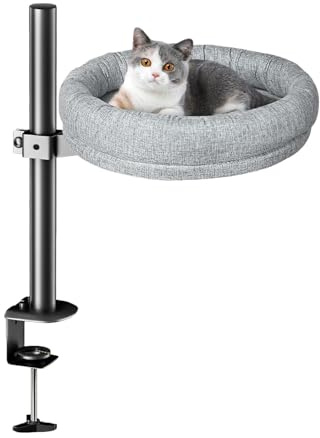 Genérico Desk Cat Bed - Portable Cat Tree Tower | Desk Cat Bed Shelf, 360° Swivel Pet Shelf, Space Saving Design, Kitten House P