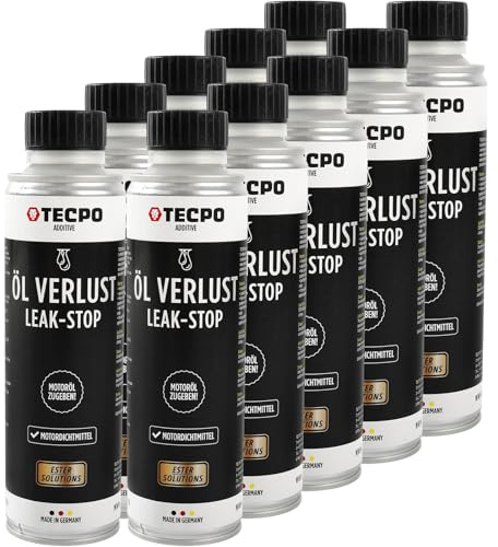 TECPO 10x Ölverlust Stop Ester 300 ml Motordichtmittel Motor-Öl Leak Stop Ölverlust