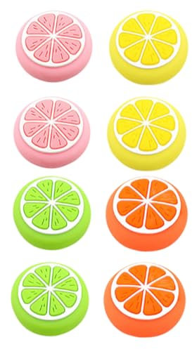 Tofficu 8piezas Sombrero Rockero De Frutas para Joysticks Cubierta De Silicona Forma De Limón para Agarre De Pulgar Tapas Protectoras De Joystick para
