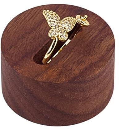 MAYJOYDIY Runde Ringständer Aus Holz 4×2cm Ringhalter Aus Walnussholz Aufbewahrungsorganisatoren Für Schmuckringe Aus Holz Für Kommoden Schmuckschränke Schmuckladentheken Fotografie