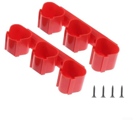 Cloudpower 2 Pack Battery Racks Holder Dock Mounts For Bosch, Wall-Mounted Storage Rack For 10.8V / 12V Tools Battery Rack(Red)