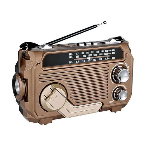 7-in-1 Wind Up Solar Radio – Emergency Solar Hand Crank Radio, Novelty Radios, Weather AM/FM/SW Radio with Rechargeable Battery, USB Phone Charger, Flashlight, SOS Alarm, Reading Lamp, Jack