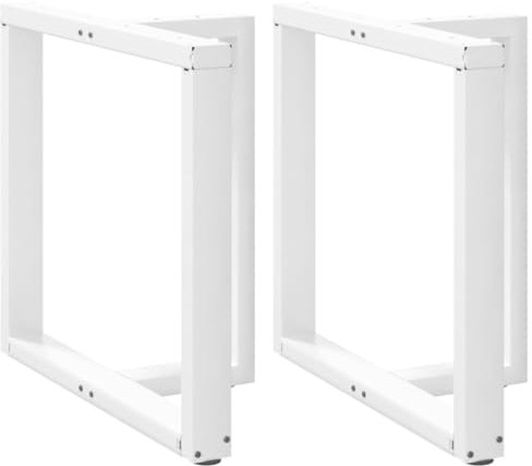 NQJIBUE Article-pieds de table à manger en forme de T 2 pièces blanc 80 x 35 x (72-73) cm en acier, accessoires de table, pieds de table
