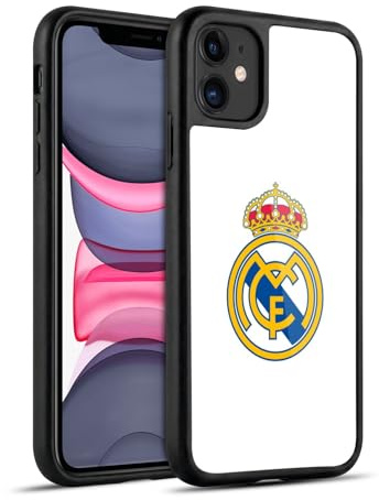 Head Case Designs Offizielle Real Madrid CF Einfaches Weißes Logo Ursprung Gel Armour Hülle [Militärischer Schutzgrad] kompatibel mit Apple iPhone 11