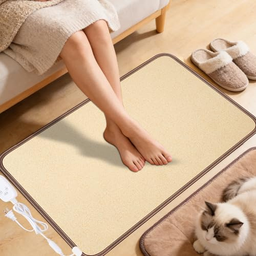 NujorWarm Electric Heated Floor Mat, Foot Warmer Under Desk, Feet Heating Pad with 10 Heat Settings and Timer, Fast Heating for Office, Home, Study Play Room 220V 120W 47x67cm Nuanmi