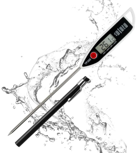 Food Thermometer Probe Digital Meat Thermometer Waterproof Cooking Thermometers with Backlight LCD ℉/℃ Switch, -50°C to +300°C Kitchen Thermometers for Kitchen Cooking BBQ Water Meat Milk