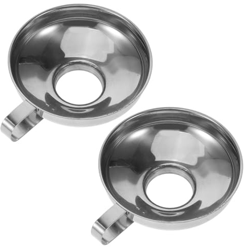 Mikikit 2pcs Stainless Steel Small Funnels for Filling Cremation Jewelry and Ashes Urns, Compact Design with Wide Mouth, for DIY Cremation Jewelry and Indoor Use