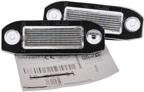 BRANDT AUTOMOTIVE Kennzeichenleuchten LED kompatibel mit Volvo C30 I P1 C70 II S40 II P1 S60 II P3 S80 II P3 V50 I P1V60 (Cross Country) I P3 11-18 V70 III P3 XC60 I XC70 II XC90 I P2