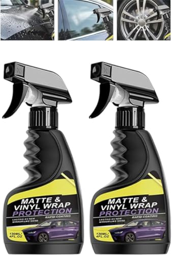 Matte & Vinyl Wrap Protection Spray, Cars Vinyl Wrap Protectant Cleaner, Quick Drying Matte Paint Cleaner for Car, Automotive Protective Spray for Glossy & Matte Finishes (2 Pcs)